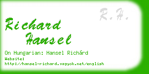 richard hansel business card